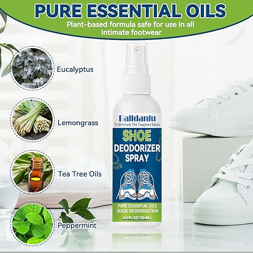 Miniatura 3 de Spray desodorante para zapatos, paquete de 2 unidades de spray refrescante natural para hombres y mujeres, eliminación de olores de zapatos extra