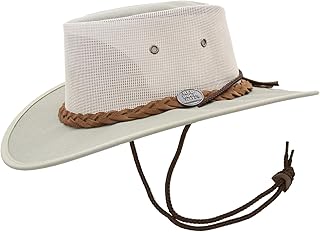 1048 Canvas Cooler - Australian Drover Sun Hats for Men - Durable Canvas, Airflow Mesh, Lightweight, Wide Brim