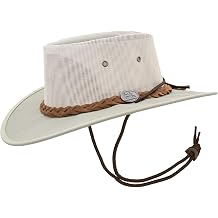 1048 Canvas Cooler - Australian Drover Sun Hat - Durable Canvas, Airflow Mesh, Lightweight, Wide Brim