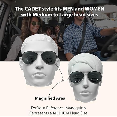 Miniatura 5 de proSPORT Aviador bifocal lector de gafas de sol hombres mujeres lente humo marrón