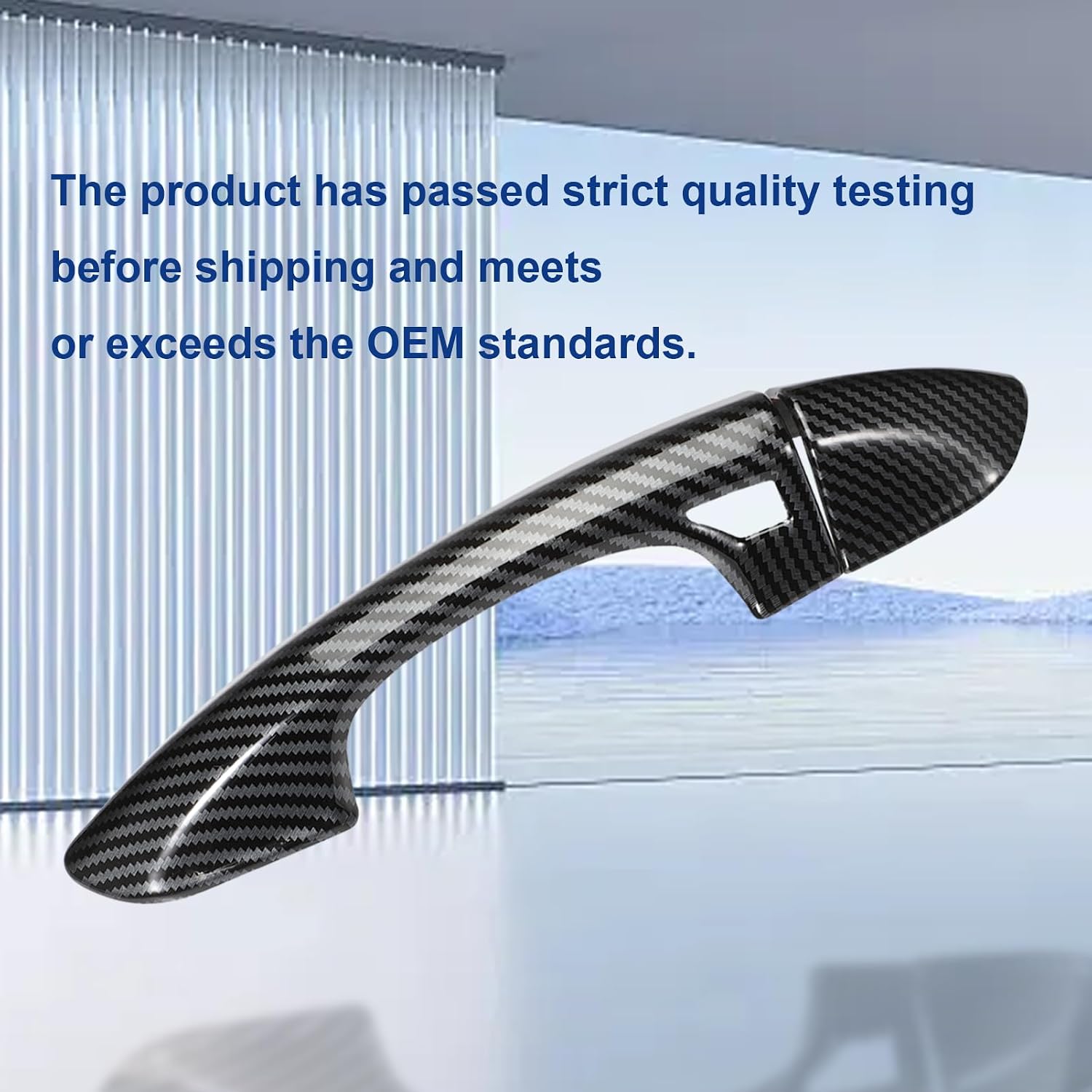 Exterior Door Handle Cover for Mustang 2015 2016 2017 2018 2019 2020 2021 2022 Front Driver and Passenger Side Carbon Fiber Print 2Pcs
