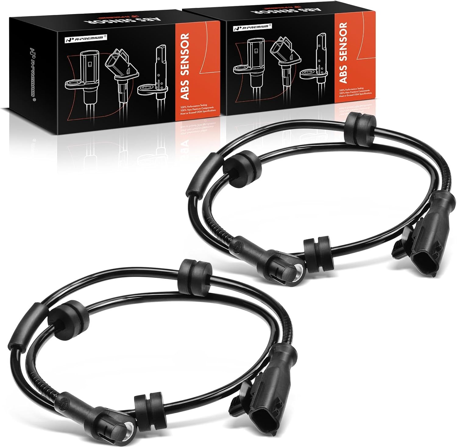 A-Premium ABS Wheel Speed Sensor Compatible with Ford Models - Fiesta 2011 1.6L - Rear Driver and Passenger Side, Replace# 12841760, 23136760 2-PC Set