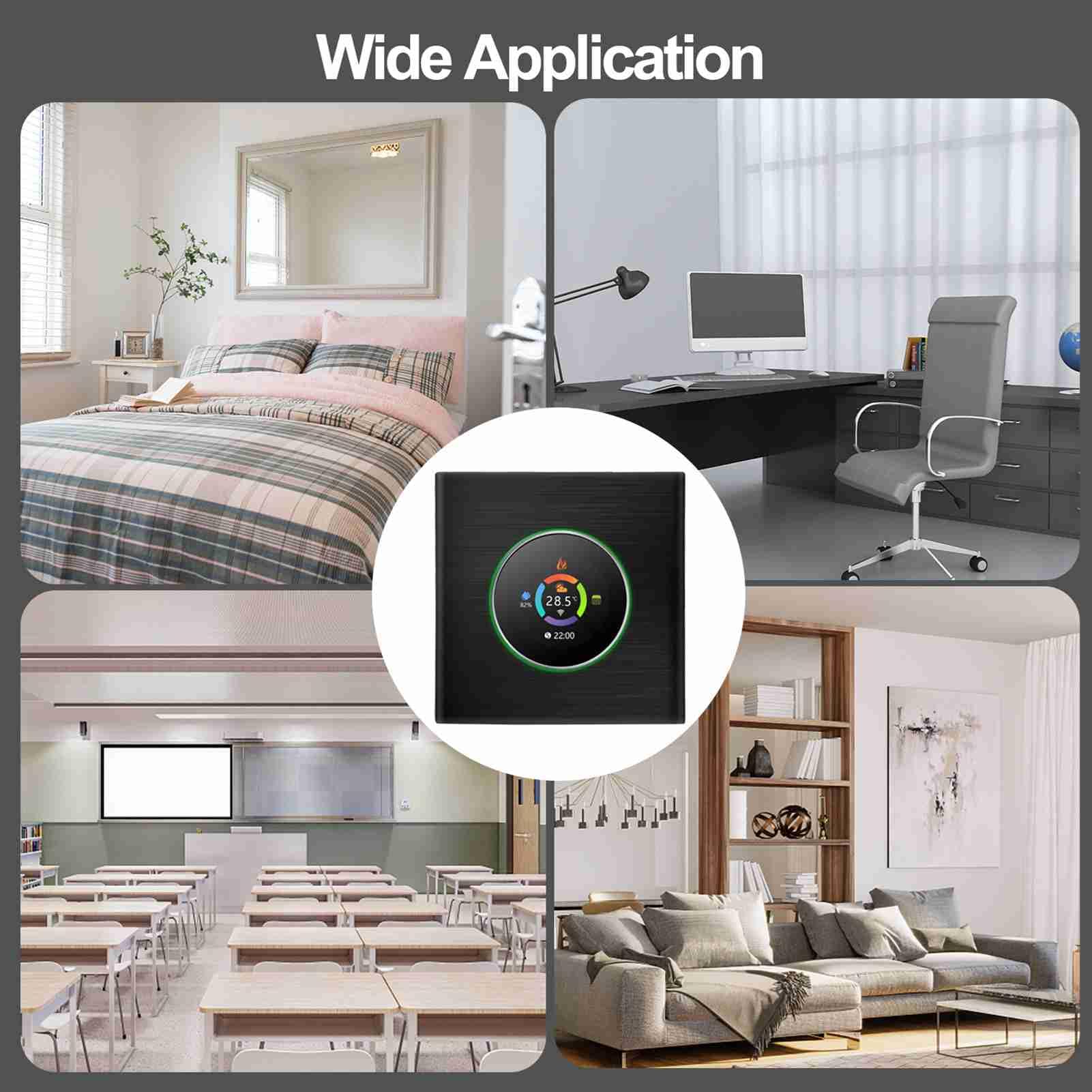 inteligentne termostaty, HUIOP Inteligentny termostat WiFi Kontroler temperatury Tygodniowy programowalny przycisk / aplikacja mobilna/sterowanie głosowe kompatybilne z / Home, dla c