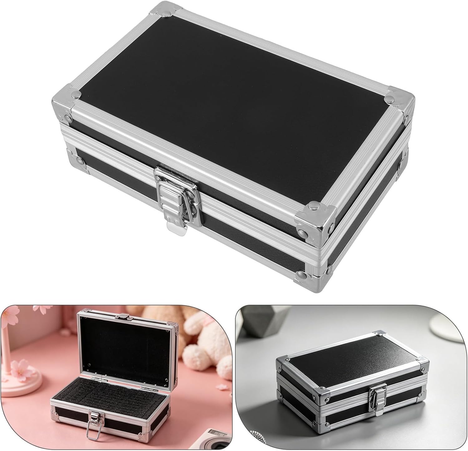 Gadpiparty Shockproof Aluminum Alloy Hard Shell Briefcase with Pre-diced Foam Insert for Secure Storage of Tools and Valuables, Portable Travel Carrying Case for Professionals