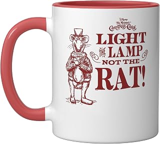 Disney The Muppet Christmas Carol Light the Lamp Not the Rat Ceramic Mug, Red/White, 11oz