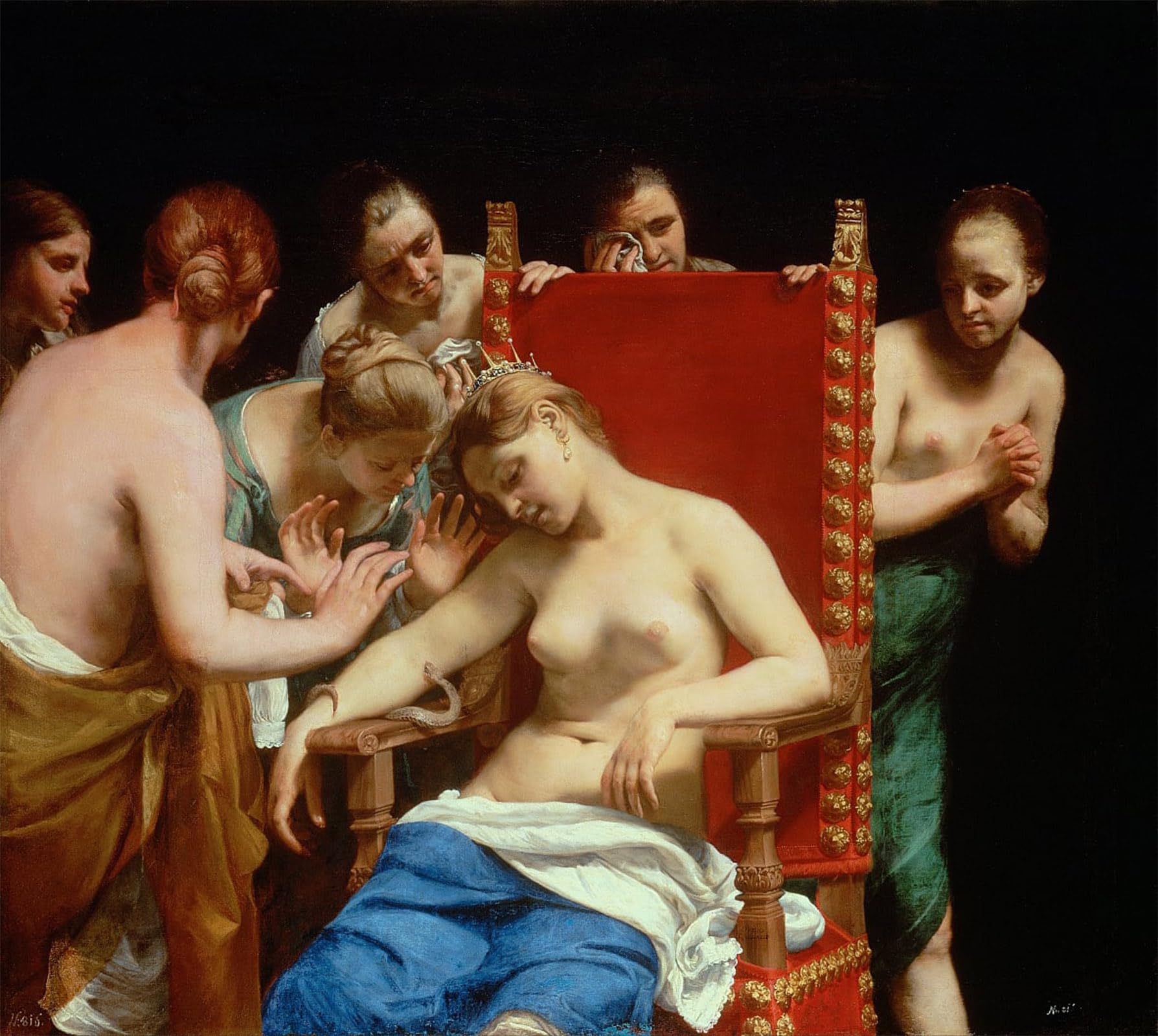 SERENDIPITP Retro Picture Poster Wall Art Pictures Painting the Death of Cleopatra by Guido Cagnacci Wall Art Canvas Print for Wall Decor 60x90cm