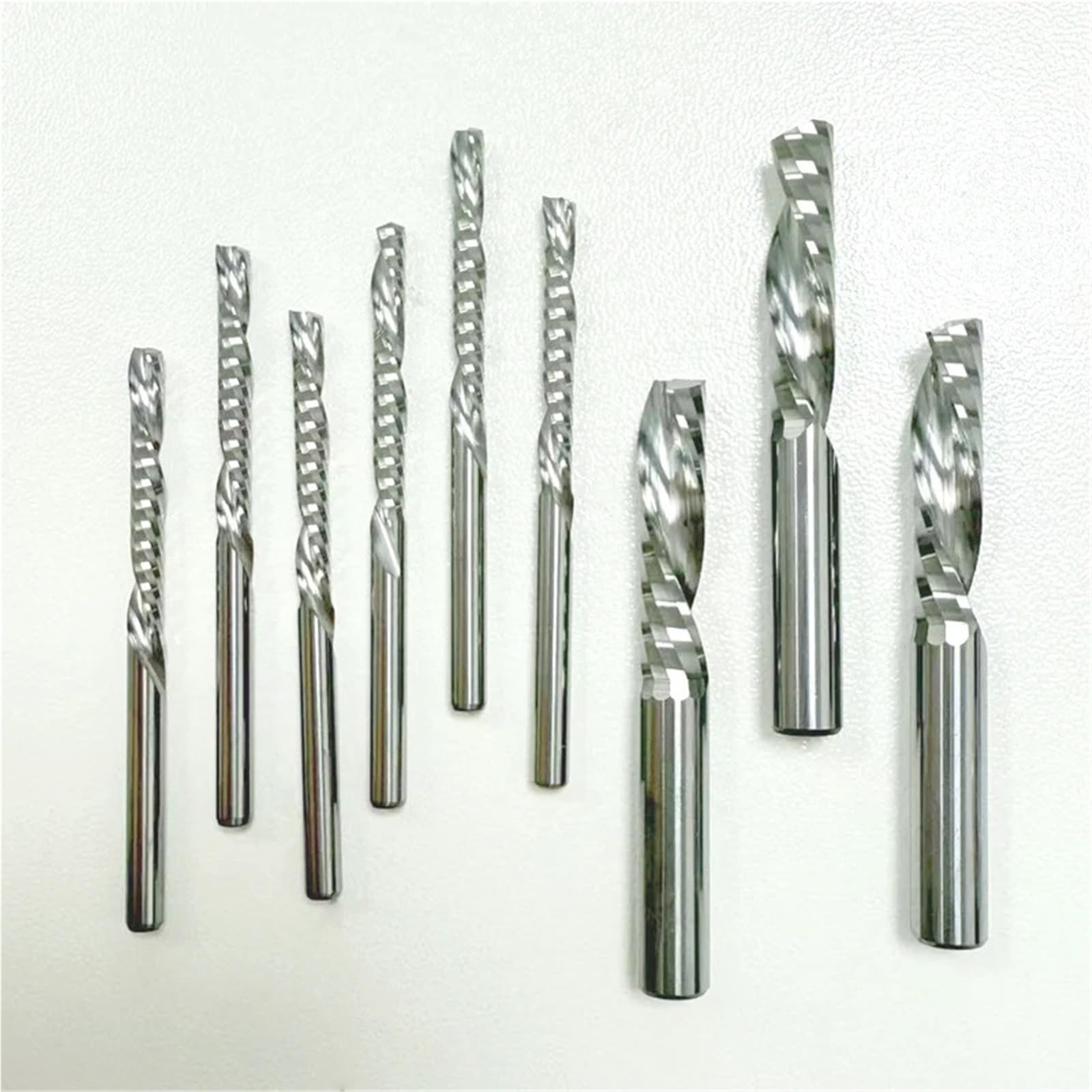 10 szt./partia 5A 3,175/4/5/6/8 mm spiralny frez węglikowy lewy pojedynczy rowek trzpieniowy czołowy Do wiertarki stołowej(3.175x2x12x38)