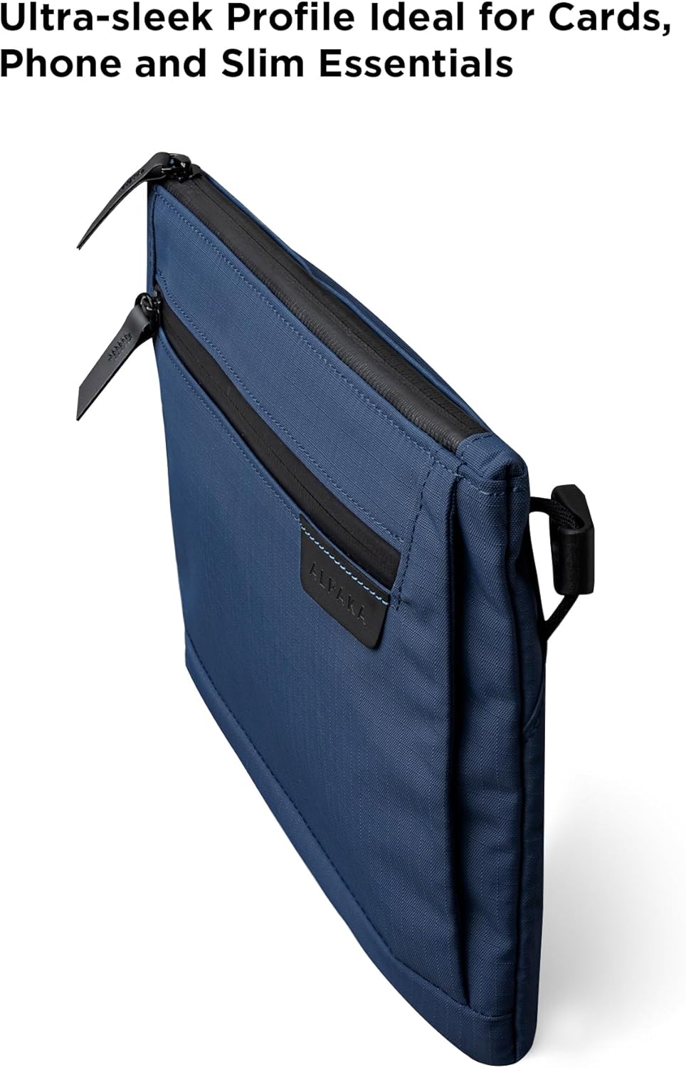 ALPAKA Zip Pouch Max V2 - Blue Axoflux 210D Water Resistant Fabric, Weatherproof YKK Zippers,Front Zip Pocket, Compact Men Sling Bag - Passport Holder & Travel Wallet Pouch for Family Men - Image 5