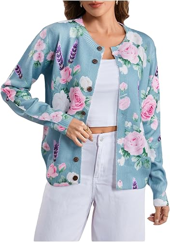 SOLY HUX Women's Floral Print Button Down Cardigan Sweater Trendy 2026