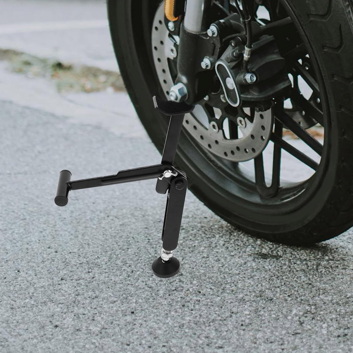 Amosfun Motorcycle Jack Lift Stand Portable Rear Wheel Tire Changing Lift for Front and Rear Motorcycle Wheel Maintenance Parking Support