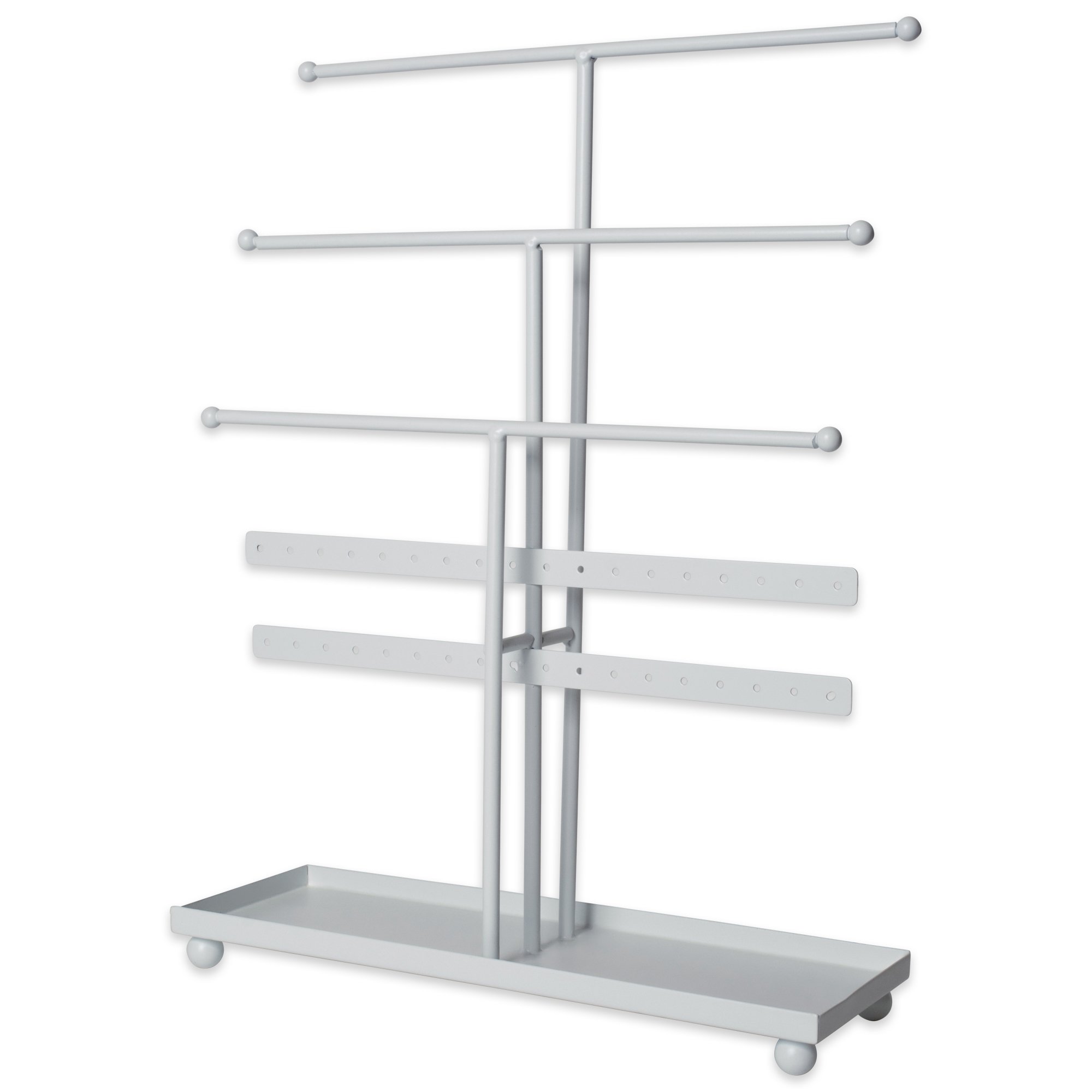 DII Accessory Organization Collection Jewelry Stand, 3 Tier Tower, White