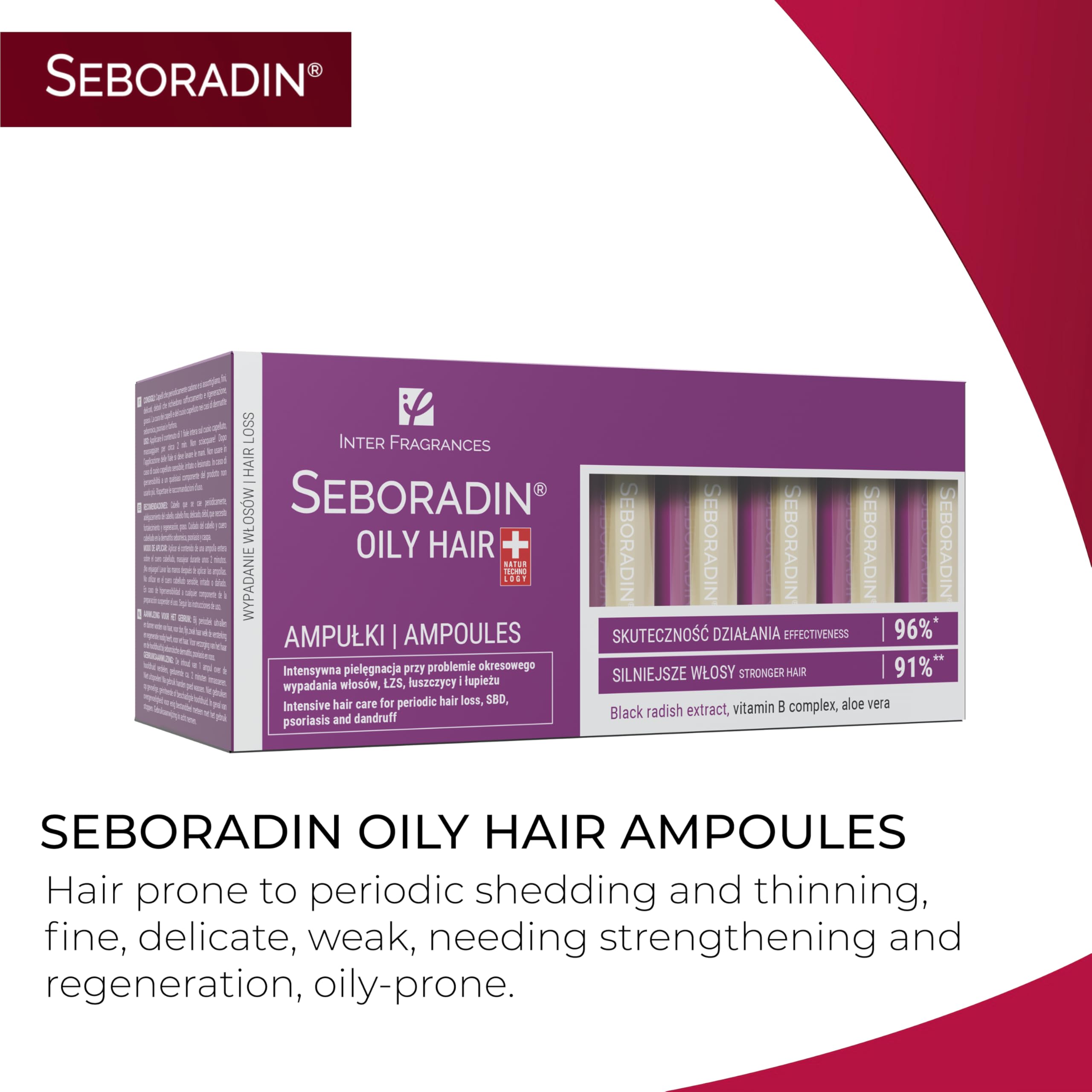 SEBORADIN Maria Set Blue, 2x Oily Hair Ampoules, Anti-Dandruff Scalp Serum and Shampoo - Image 3
