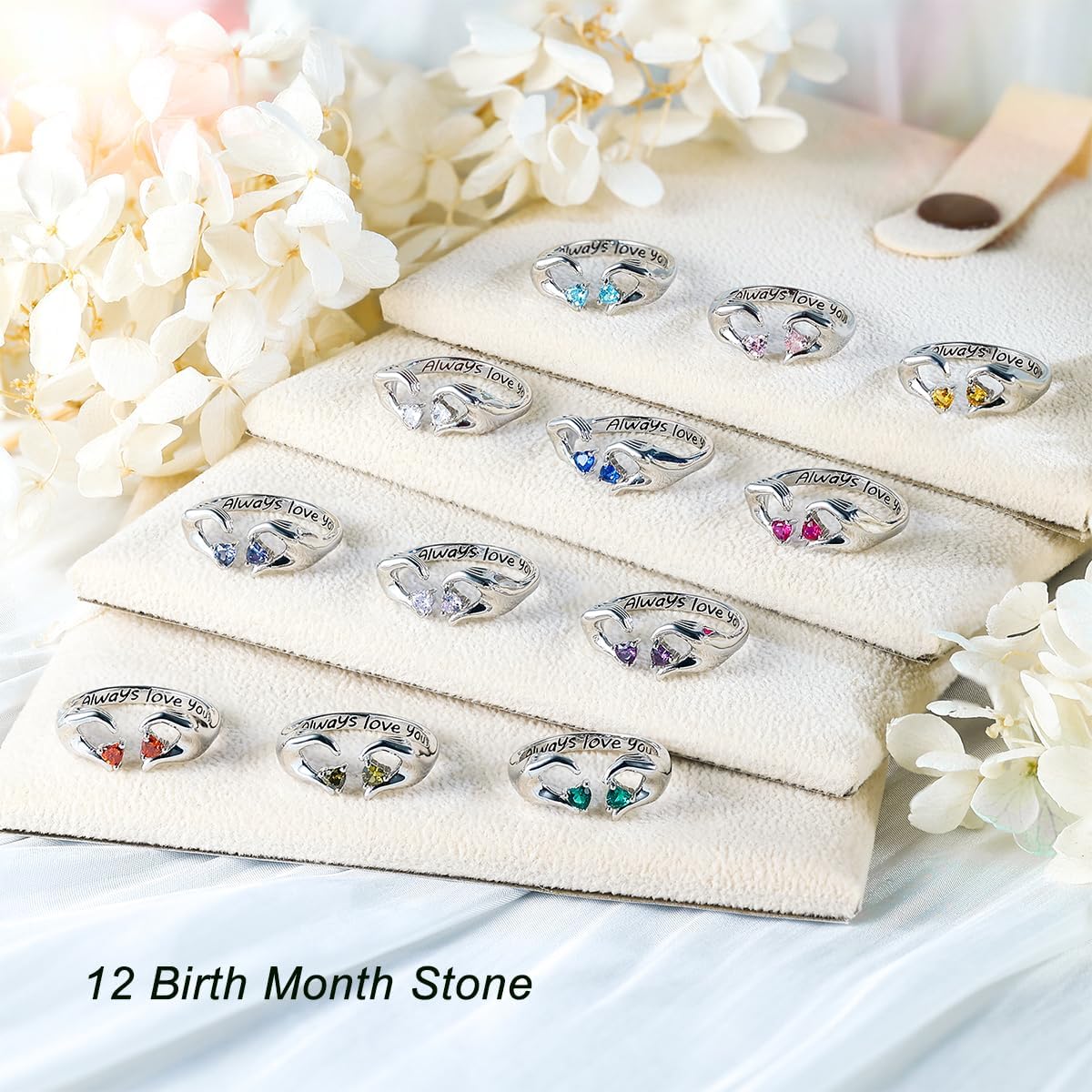 Heart Claddagh Rings, Sterling S925 Silver, Mother Daughter Ring, Promise Ring For Girlfriend, Best Friend Ring, Friendship Rings, Birthstone Ring, Always Love You