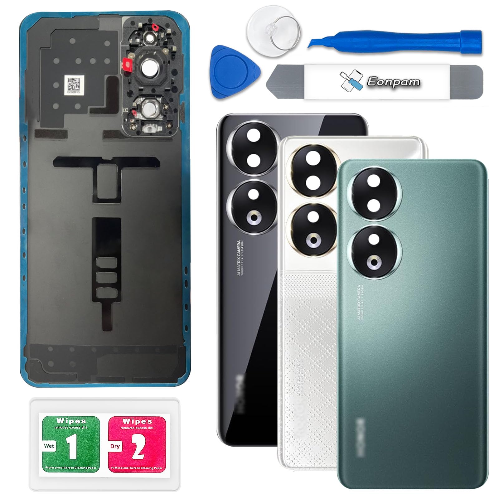 Vitre Arrière Avec Adhésifs Compatible Huawei P30 Pro Bleu Nacré | Replayce