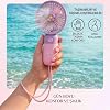 Asonic AFN24 Mini El Fanı - Şarj Edilebilir 250mAh Taşınabilir USB Fan, Çiçek Tasarımlı Sessiz Masaüstü Vantilatörü, Askı Aparatlı, Mor