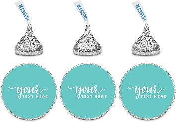 Andaz Press Fully Personalized Collection, Chocolate Drop Label Stickers Fits Kisses, Custom Made Any Name, Your Text Here, 216-Pack, for Weddings, Christmas, Holidays Personalized Candy Stickers
