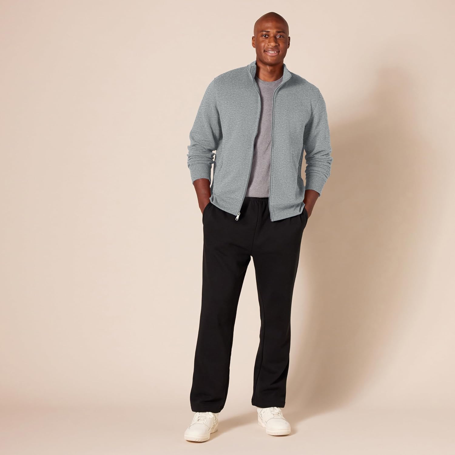 Amazon Essentials Men's Sweatshirt, Mock Neck, Fleece Zip Up - Image 8