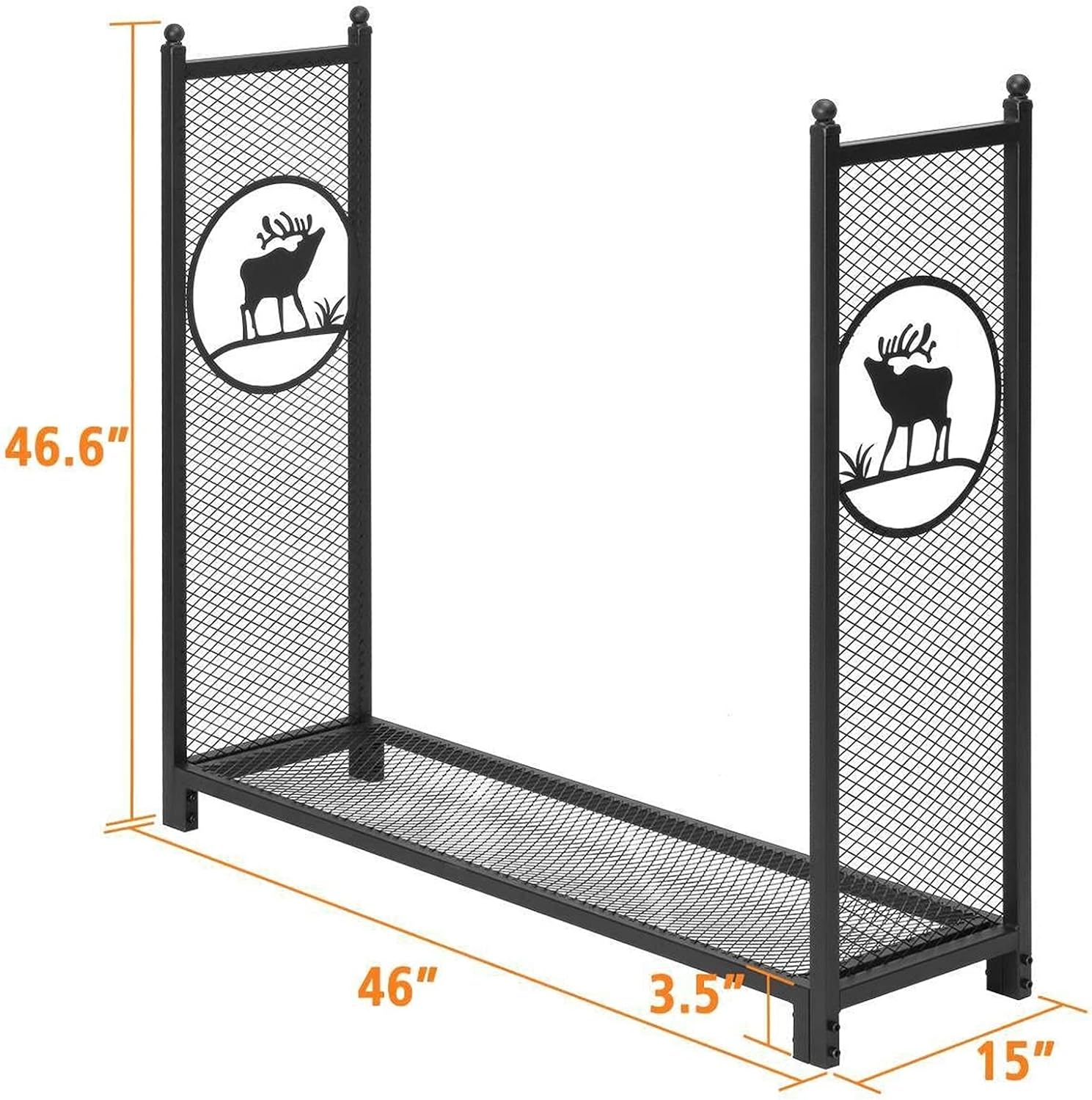 Firewood Holder 4Ft Heavy Duty High Capacity Firewood Rack Mesh Steel Holder Storage Stand Fireplace Stove Fire Pit Patio Indoor Outdoor Indoor/Outdoor Firewood Rack,