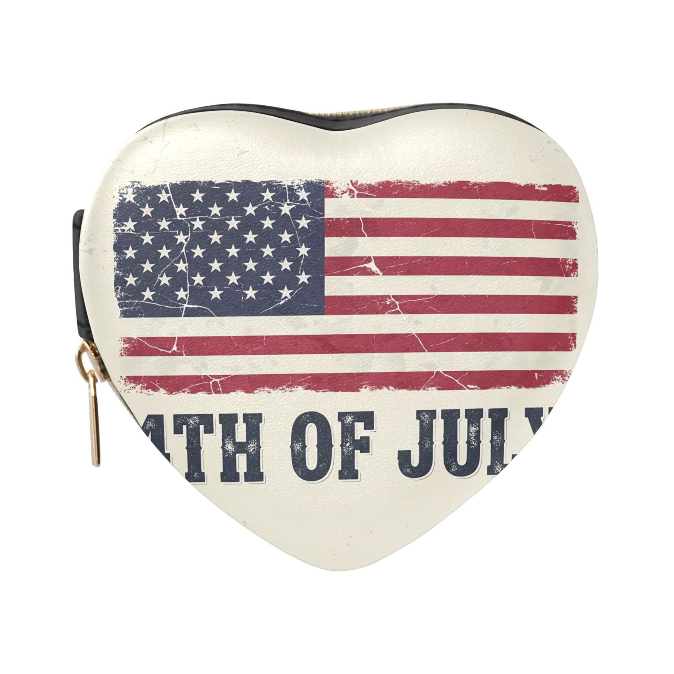 Fuauuyl Independence Day Small Jewelry Box Heart-Shaped Jewelry Case, Portable Travel Organizer Bridesmaid Proposal Gift for Women Girls