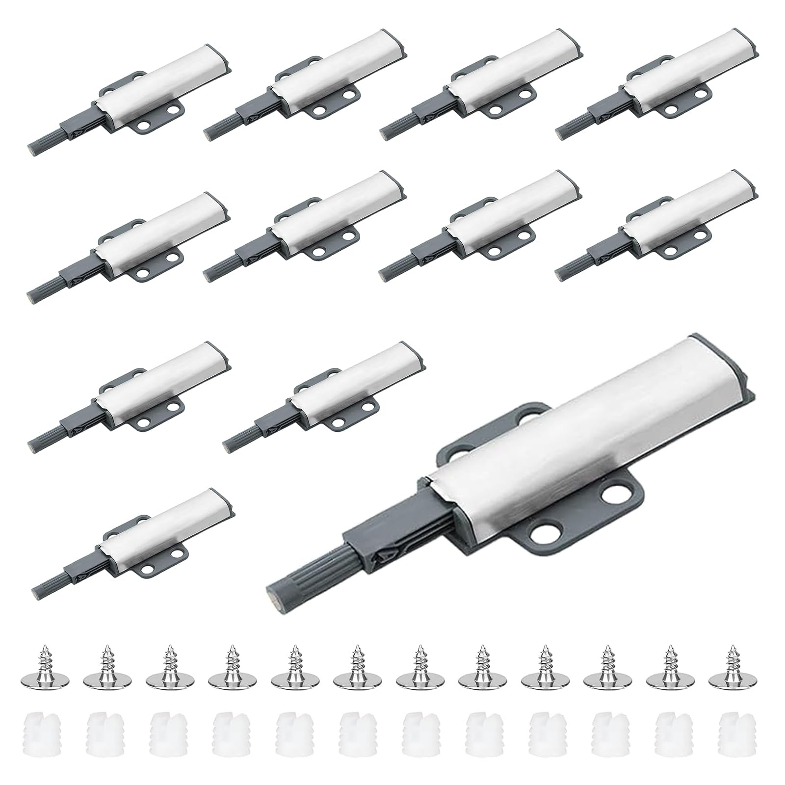 12 PCS Push to Open Door Catches, Push Door Closer Catches Magnetic Door Catch Kitchen Cupboard Cabinet Drawer Wardrobe Doors