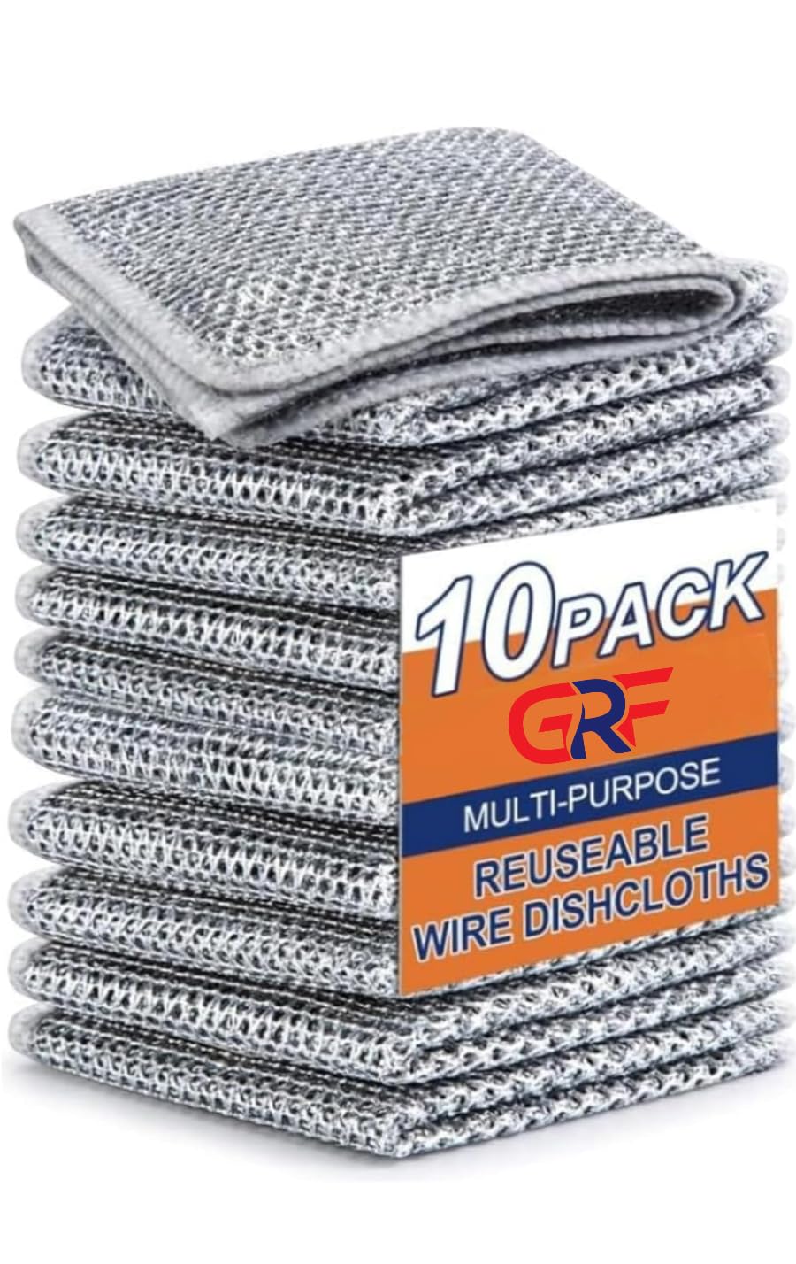GRF Multipurpose Wire Dishwashing Cloth, Scrubber Utensils, Steel Scrubber for Kitchen, Kitchen Washer Scrub Pad, Stainless Steel Scrub, Dish Wash Scrubber (Pack of 10) (B0DD1K61MG) Amazon Price History, Amazon Price Tracker