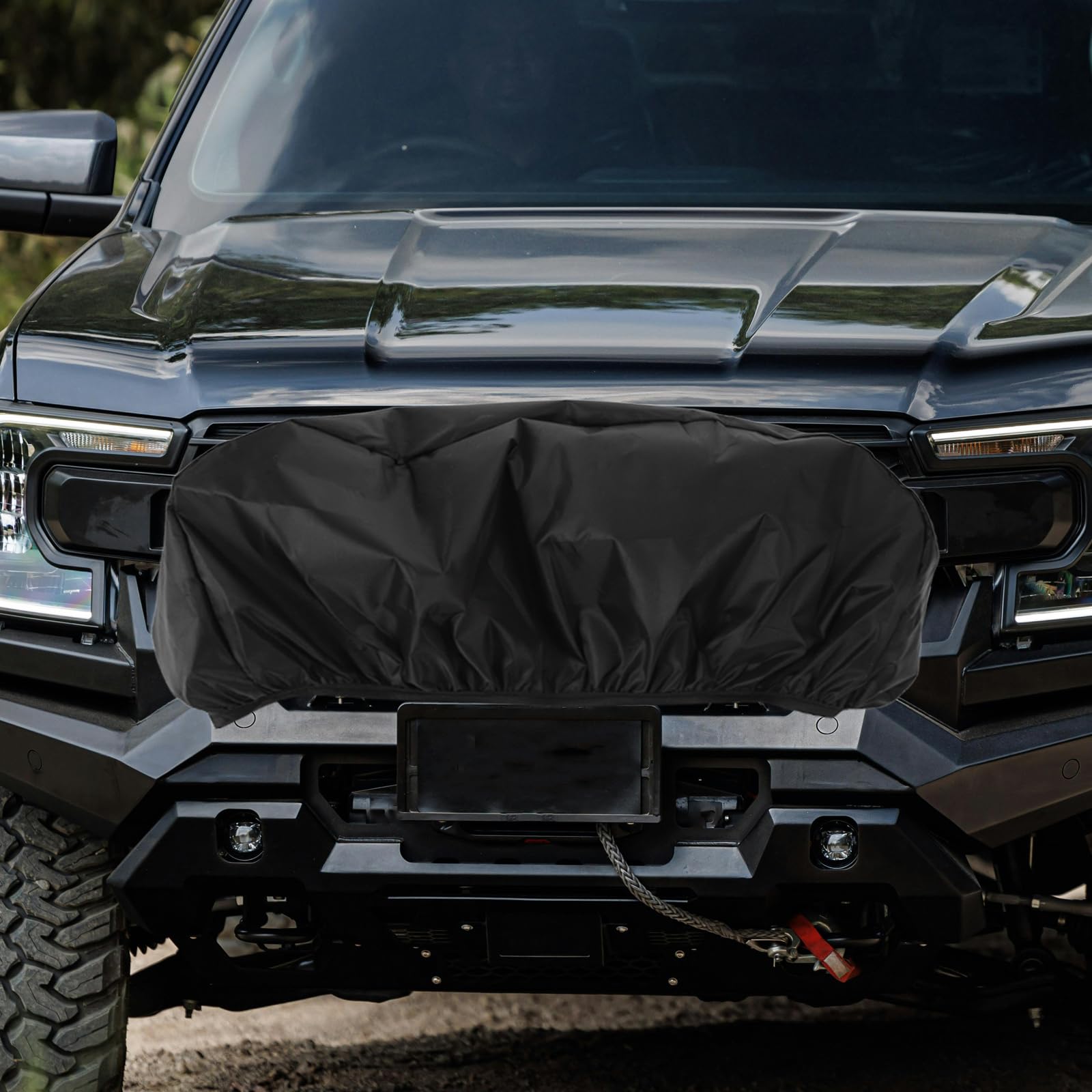 VALICLUD Housse de Protection pour Treuil en Tissu Oxford 420d Noir, Résistante la Déchirure Intempéries, pour Treuils de Camping-car en Extérieur