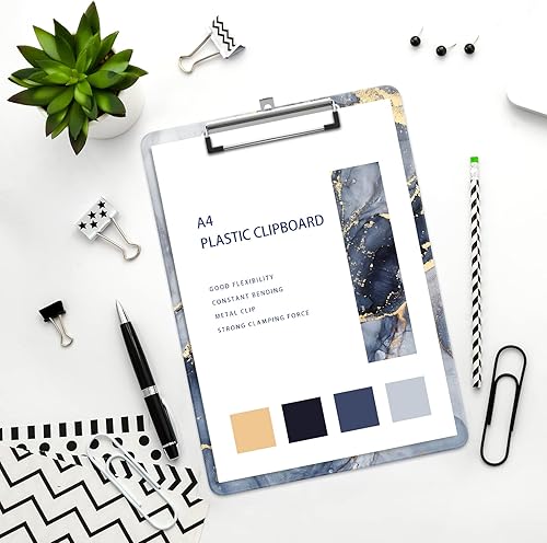 Miniatura 4 de Portapapeles de plástico A4, bonito tablero de clip, tamaño de letra Stardard, 9 x 12.5 pulgadas, decoración de oficina para estudiantes, mujeres,