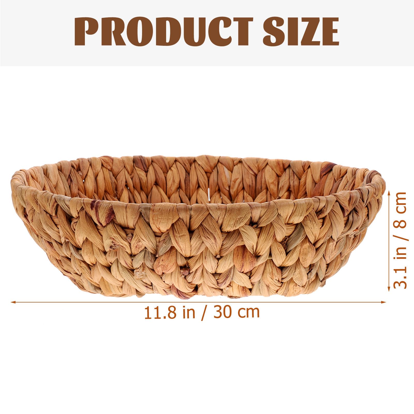 Mikinona Cesto Rotondo Intrecciato in Fibra Naturale per Snack e Alimenti, Design Semplice, Facile da Pulire, per Ufficio e Scuola