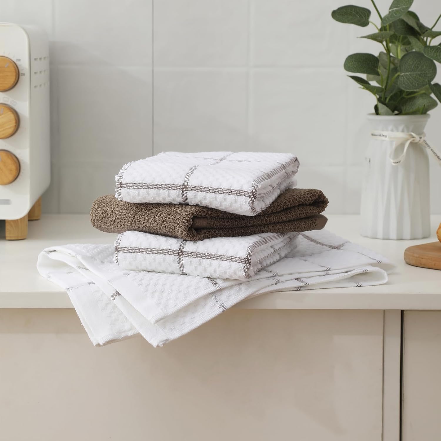 100% Cotton Kitchen Dish Towels, 16" x 26" Kitchen Towels Set, 6 Pack image 5