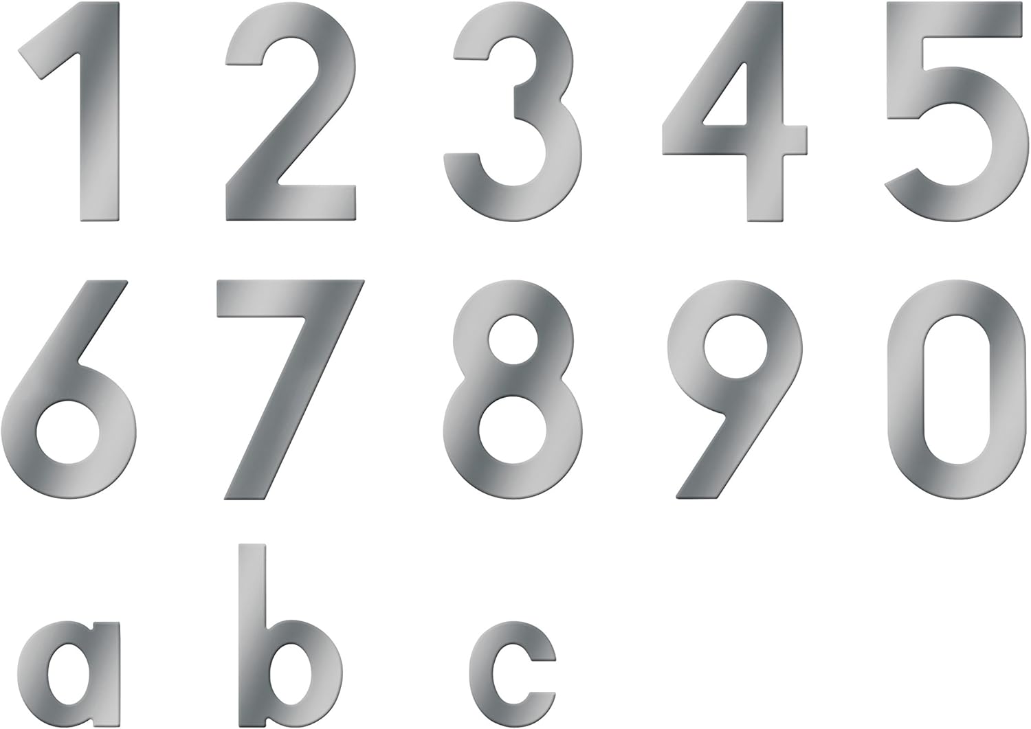 Meister Stainless Steel House Number, 3D Design, Easy Readability, Individual Combination Options - Labelling - Marking - Front Door - House Wall - Garden Gate, 424017