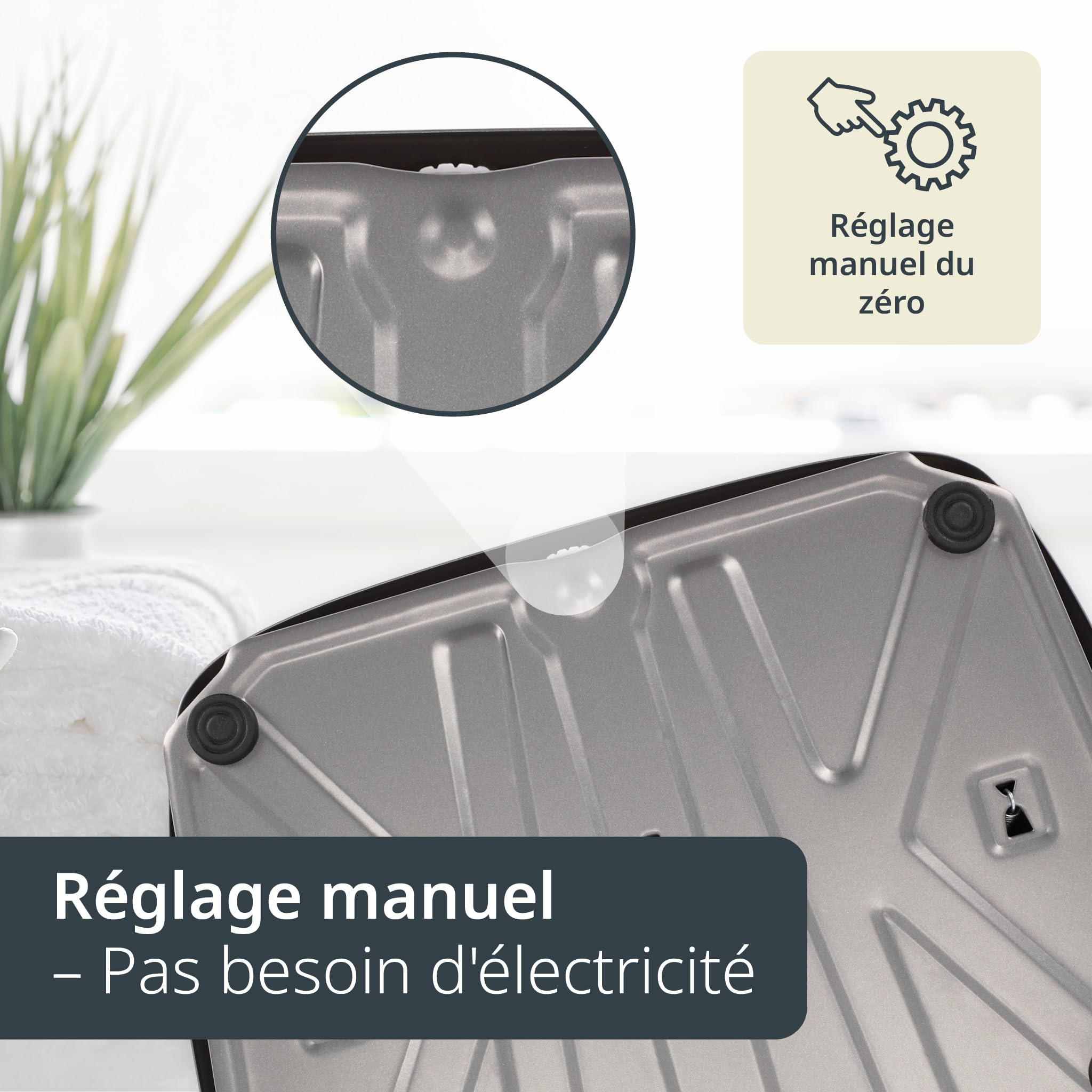 ADE Pèse-personne analogique jusqu'à 150 kg | pèse-personne mécanique avec grande surface antidérapante | échelle graduée extra large