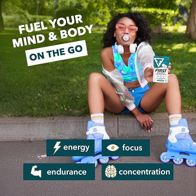 First Energy Gum Chicle Menta Sin Azúcar, Pack de 3 Unidades miniatura 3