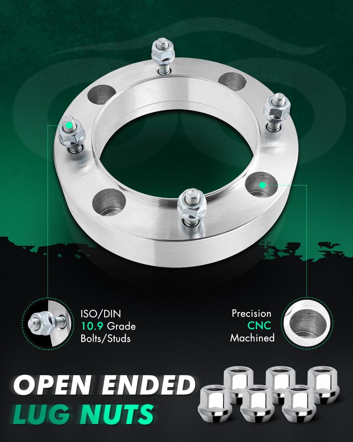 SCITOO 4Pcs Wheel Spacers 1.5" 4x156mm 3/8" x24 Studs 4 Lug Spacers Compatible for Ranger 800 for RZR 800 Wheel spacers