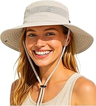 Durio Sonnenhut Damen und Herren - Outdoor Sommer Wanderhut UPF 50+ UV-Schutz Bucket Cap mit Kinnriemen Fischerhut Safarihut Faltbar Mesh Breite Krempe Campinghut