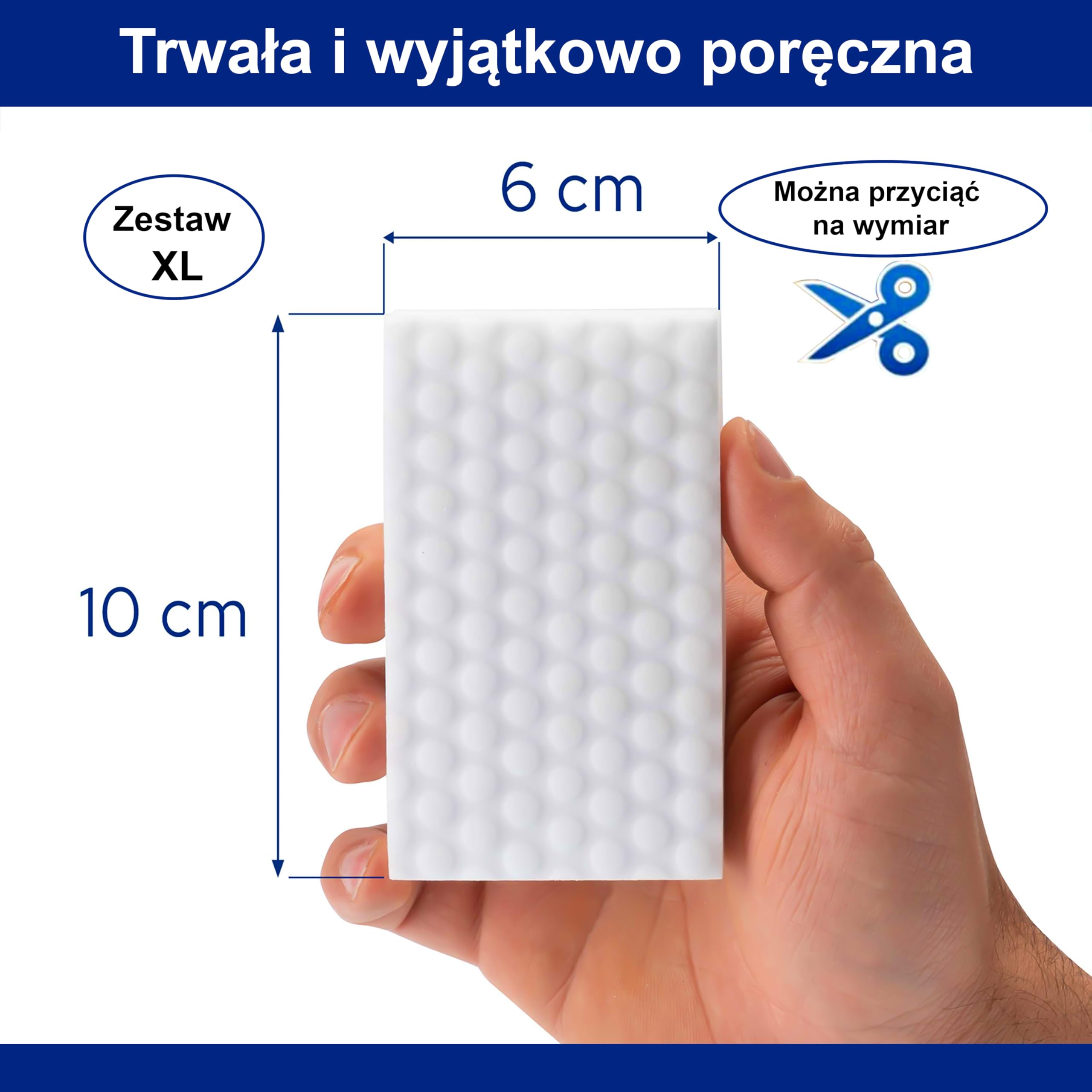 Zestaw 10 Magicznych Gąbek – Gumka do Czyszczenia Ścian, Mebli, Butów, Podłóg, Tapet i Drzwi – Gąbka Melaminowa o Podwójnej Gęstości – Magic Eraser Sponge (Biała)