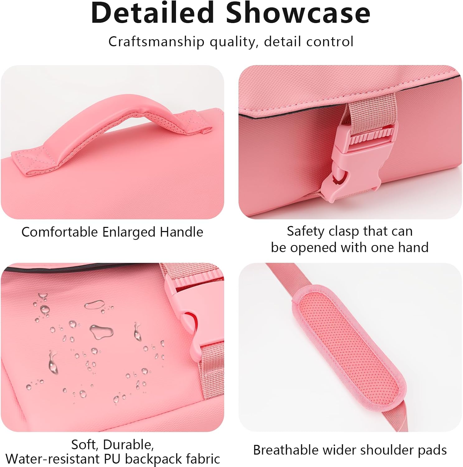 FPVtosky Blush Pink Shoulder Bag for DJI Lito X1/Mini 5 Pro/4/3/4K/NEO 2 & Camera, Stylish Crossbody Carrying Case for RC 2/RC-N3 & Osmo Mobile, Waterproof PU Leather Travel Purse image 5