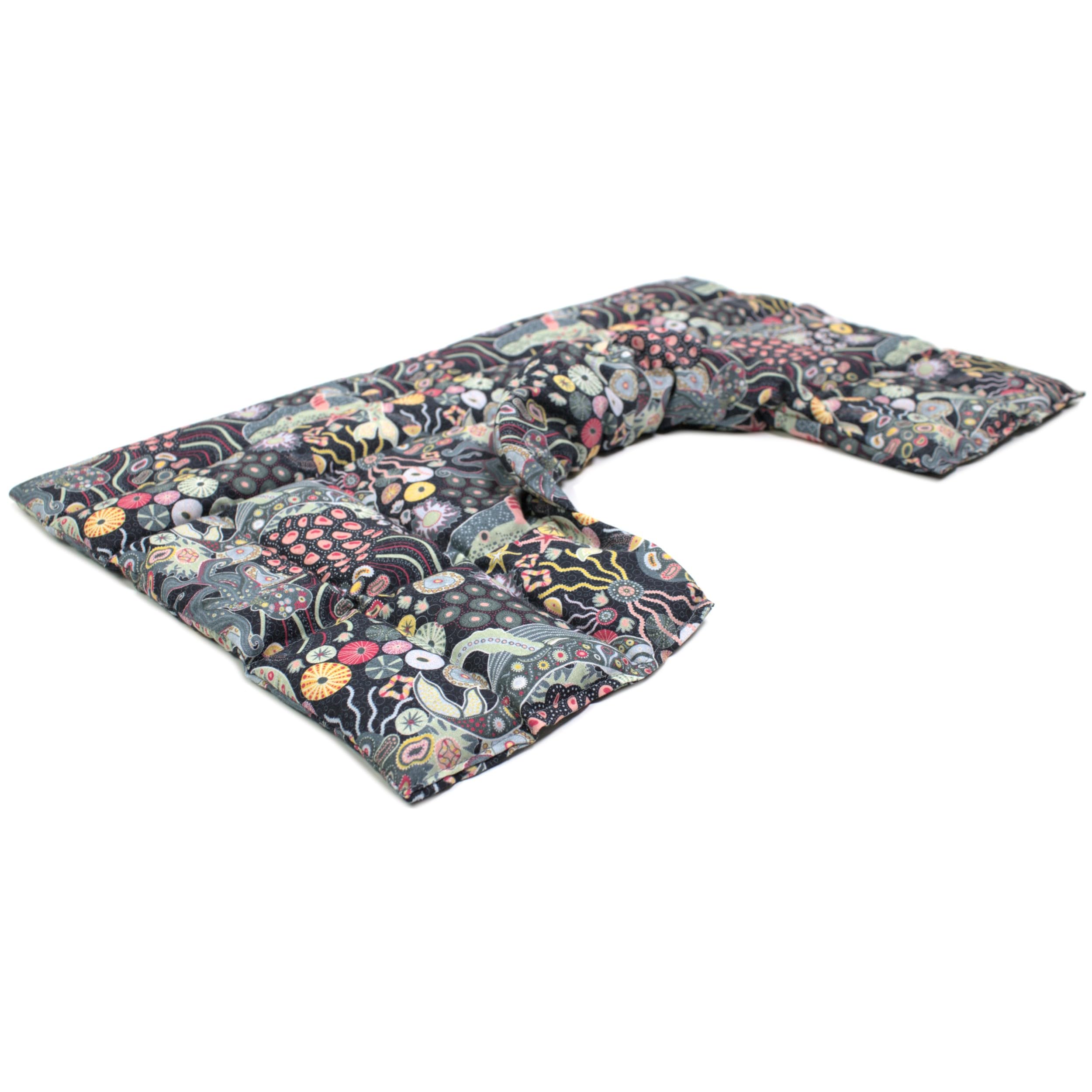 Coussin épaules et nuque avec col aux graines de colza - sous l´océan - Coton Bio - coussin thermique Coussin aux graines
