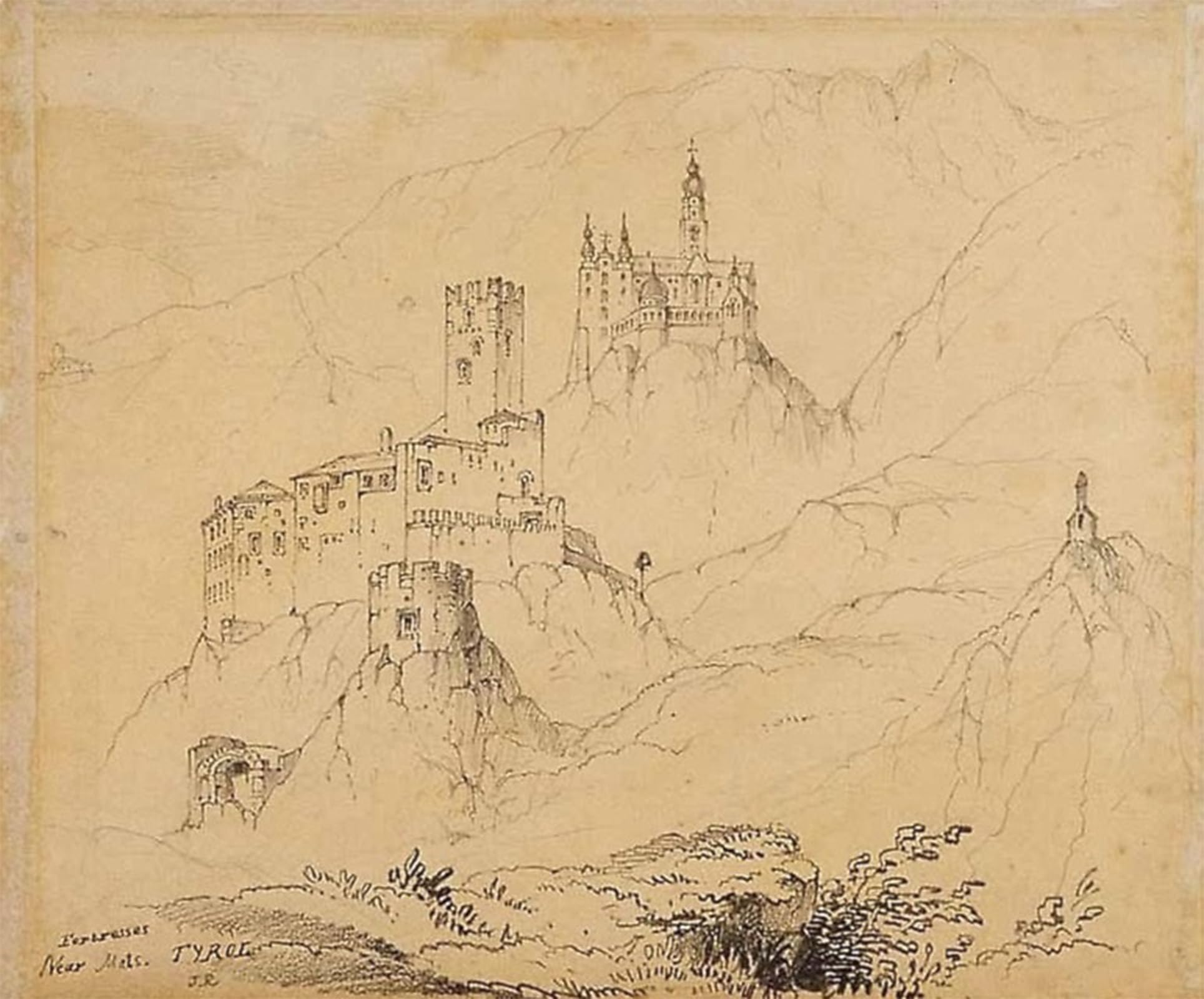 Pintura decorativa Fortezza in Tirolo de John Ruskin, cuadro arte pared premium de 60x90cm 5
