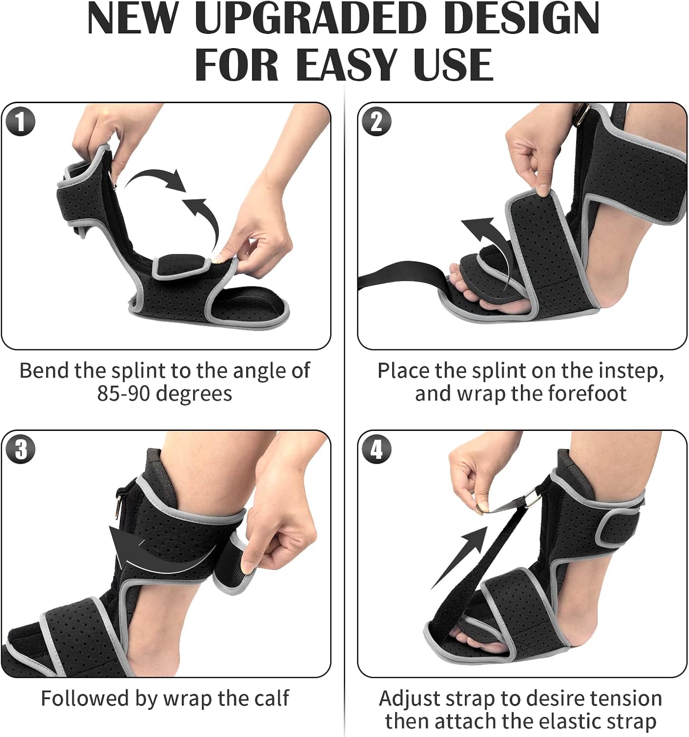 Plantar Fasciitis Night Splint: Newly Designed Foot Brace with A Massage Ball for Plantar Fasciitis & Achilles Tendonitis Relief | Foot Drop Support for Heel Spur Arch Ankle Pain for Men & Women : Everything Else