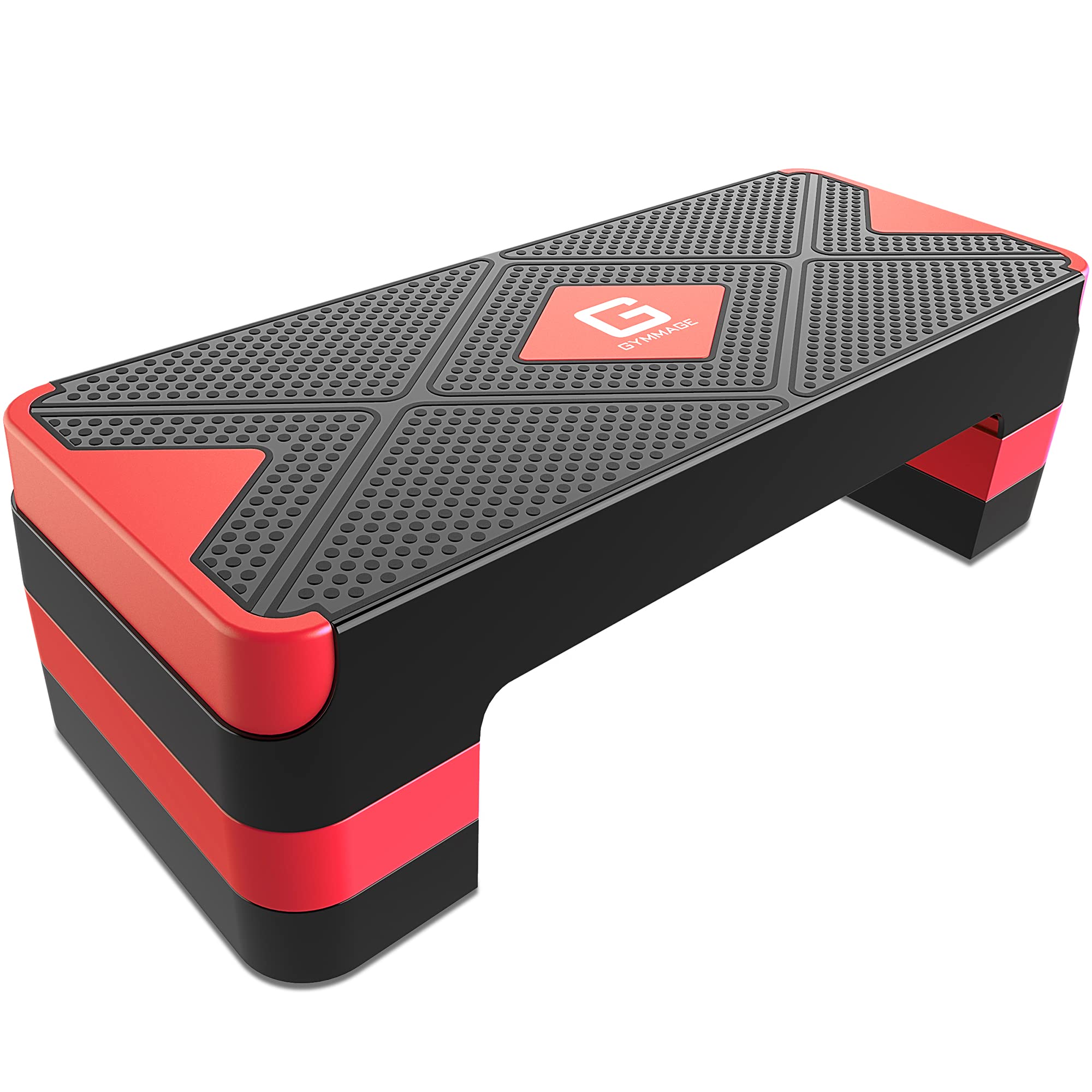 Aerobic Exercise Step, Adjustable Aerobic Stepper for Exercise, Workout Step Platform for Step Up, 26.5" Step Deck with 4” 6” 8” Adjustable Height Risers, Women Home Gym Cardio Fitness