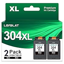 LOFBLAT 304XL Cartucce d’inchiostro per HP 304 304XL Nero per Envy 5030 5010 5020 5032 5050 per Deskjet 2620 2622 3760 3762 3750 3720 2630 2632 2633 3700 3733 3730 (Nero, 2-Pack)
