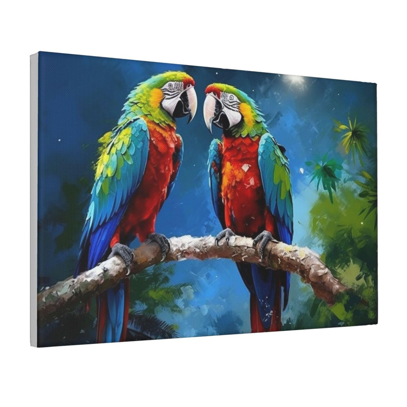 Framed Wall Art for Living Room Art Work, Parrots Picture Prints Modern Office Wall Paintings Poster Aesthetic Wall Decorations for Home Decor Ready To Hang 16"x24"