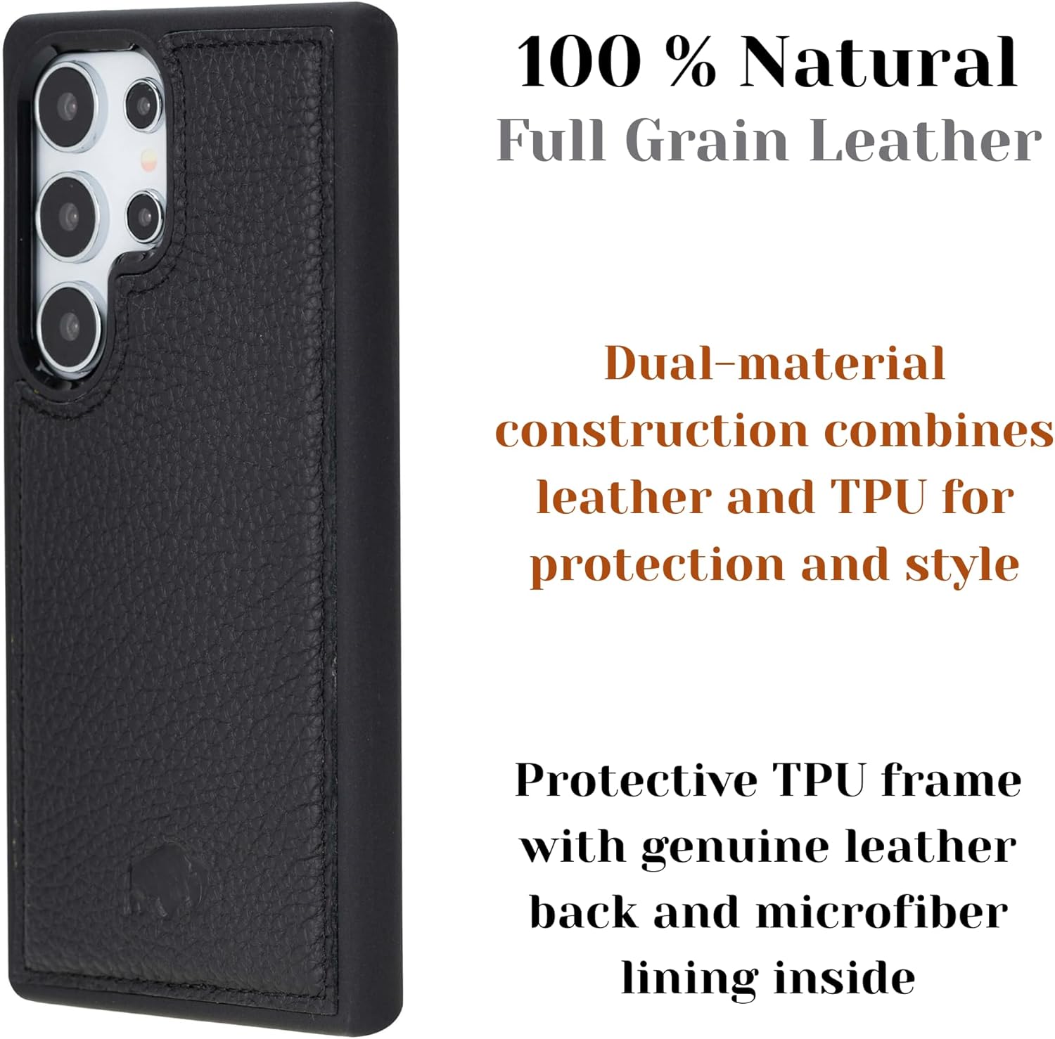 BLACKBROOK Premium Leather Snap-On Case Compatible with Samsung Galaxy S24 Ultra- Elegant Full-Grain Leather Case with Ultimate Protection with Style
