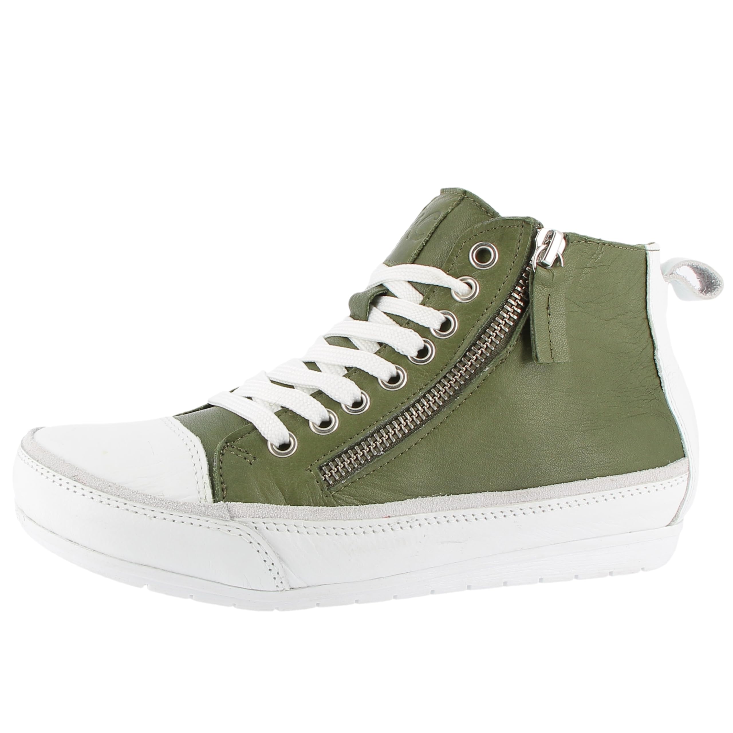 Andrea Conti Damen Sneaker, Sneaker, Oliv/weiß,