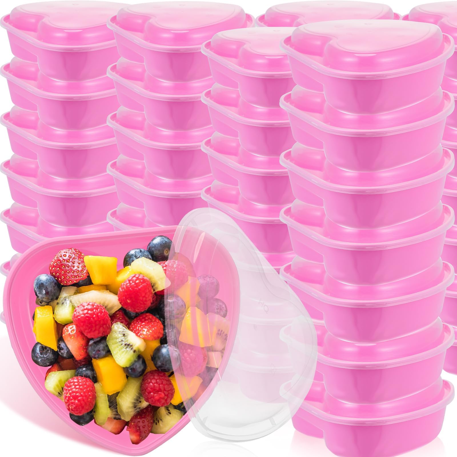 Layhit 15 Pcs Valentine's Day Plastic Food Storage with