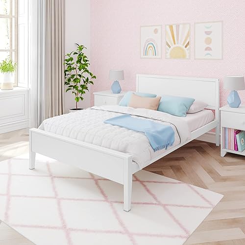Max & Lily Cama Full, Marco de Cama Full de Madera Maciza con Cabecera de Panel, Cama Full para Niños con Soporte de Listones de Madera, No Necesita
