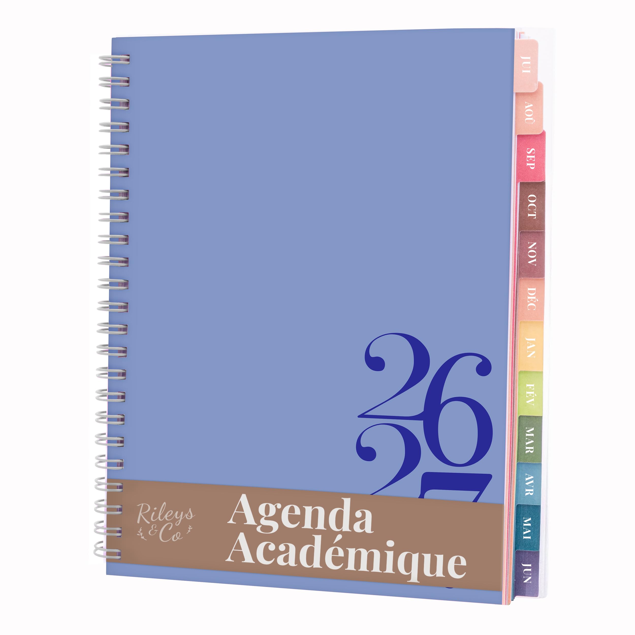 Rileys 2026-2027 Classic Academic Planner, 20x15cm (Blue, French)