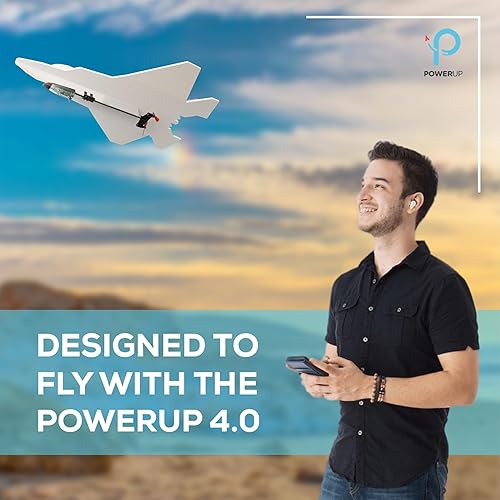 Miniatura 4 de POWERUP El kit de chorro de espuma Raptor 4.0 F-22. Avión controlado por teléfono inteligente. Kit STEM al aire libre para aficionados, pilotos y