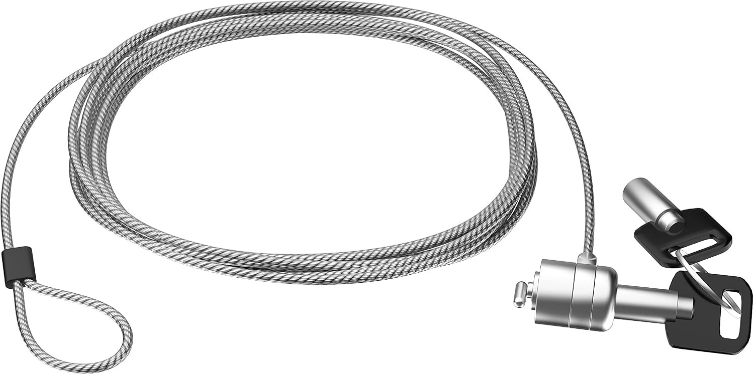 CTA Digital 10-Foot Security Cable – CTA 10’ Galvanized Steel Cable with K-Slot Lock and Master Key for Use with Tablets, Laptops, and Devices with K-Slots (ADD-CALOCK3M)