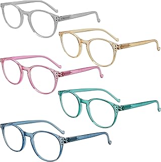 Eyekepper 5-pack Reading Glasses for Women Reading Round Readers +2.00